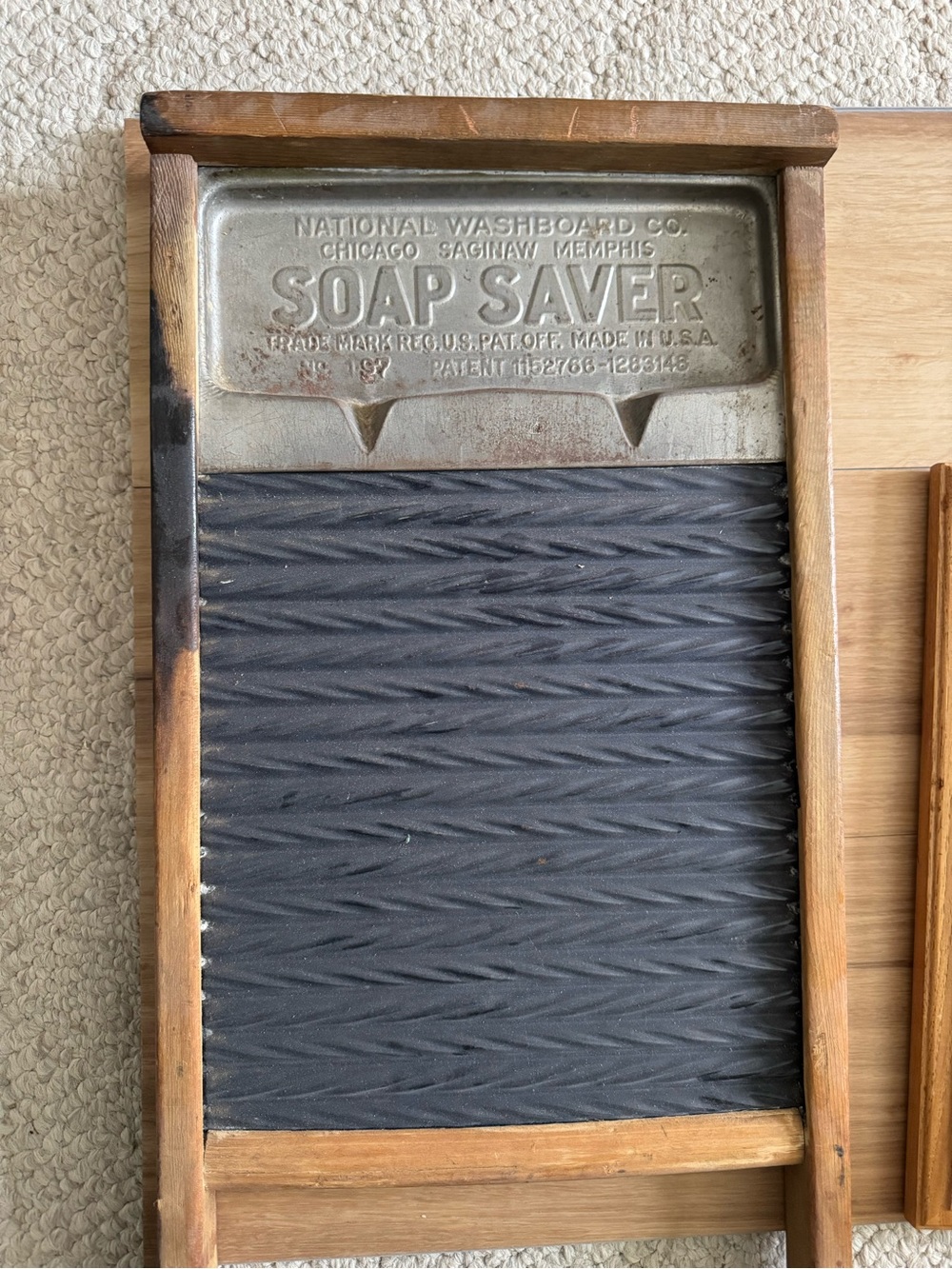 Soap Saver Vintage Washboard with Metal Top